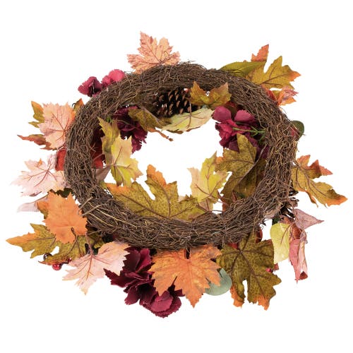 Northlight Fall Harvest Artificial Floral Wreath In Orange
