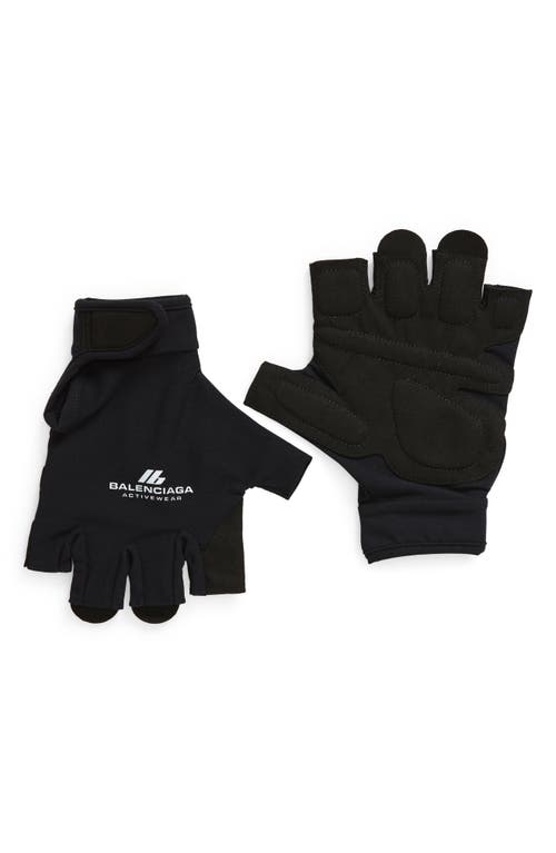 Balenciaga Activewear Fingerless Gloves 1081 Black/Reflective at Nordstrom,