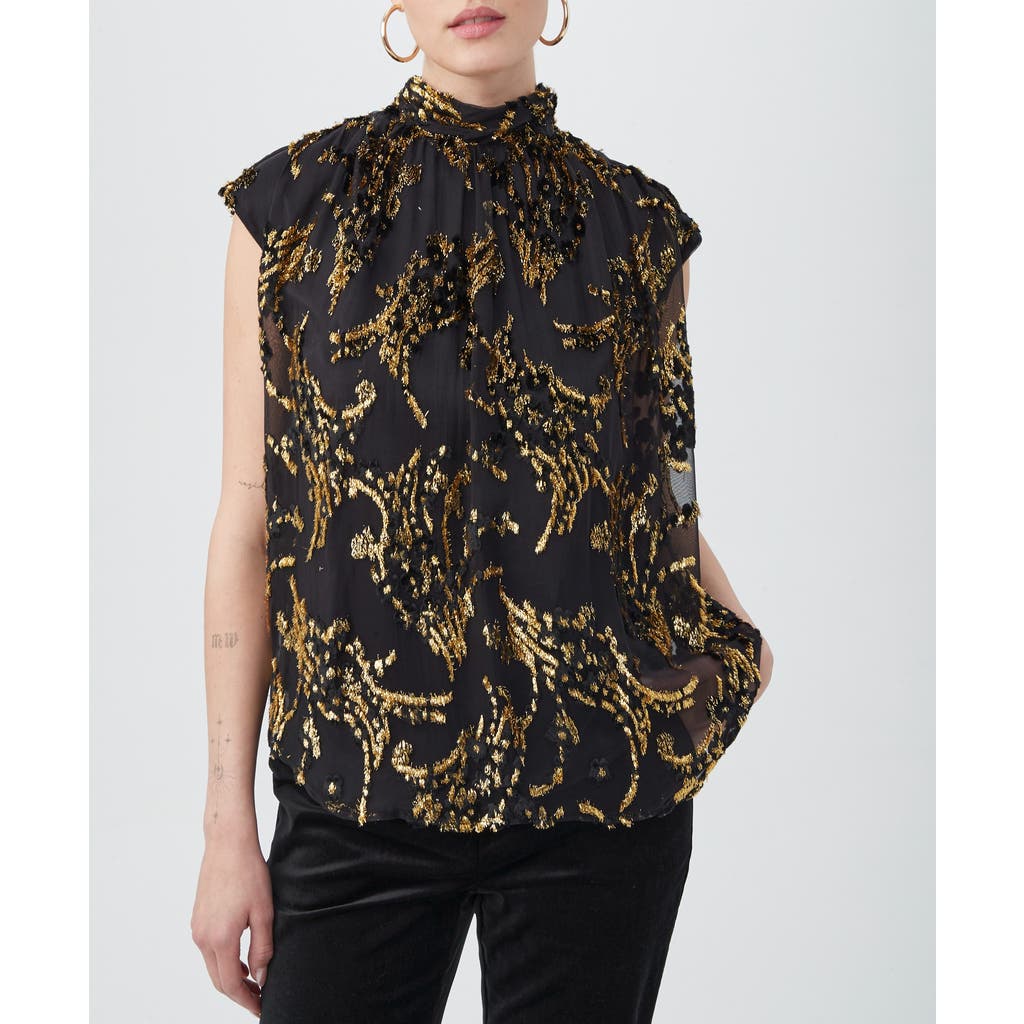 Trina Turk Imogene Silk-blend Top In Black