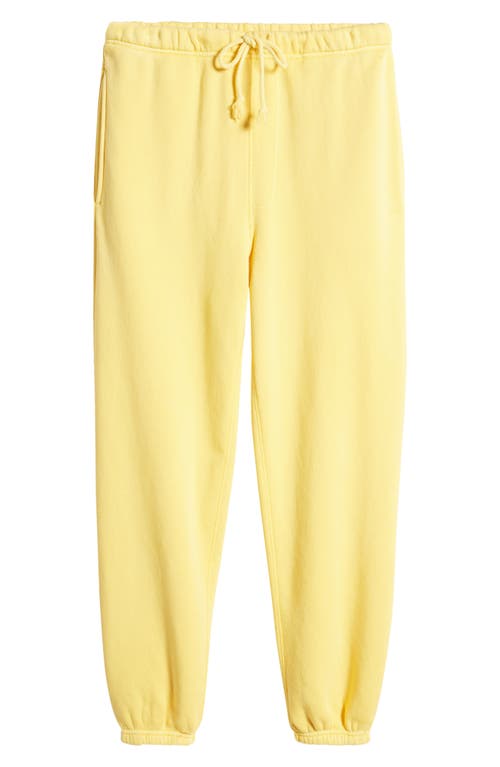 Shop Elwood Core Organic Cotton Brushed Terry Sweatpants In Vintage Yellow