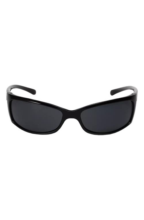 Shop Fifth & Ninth Rocket 67mm Polarized Wraparound Sunglasses In Black/black