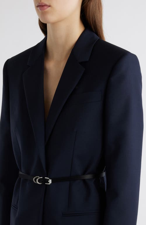 Shop Givenchy Voyou Belted Wool & Mohair Blazer In Night Blue