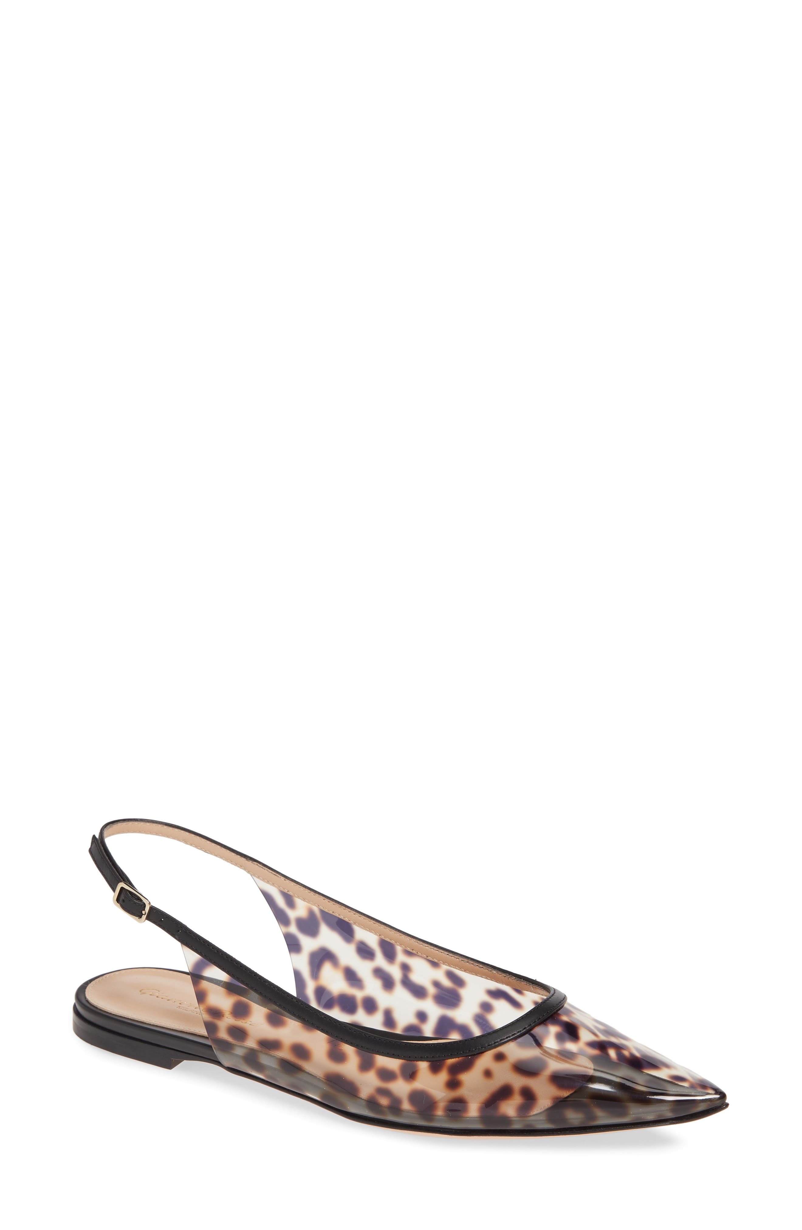 Gianvito Rossi Pvc Slingback Flat, Brown