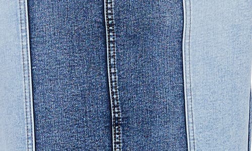 Hint Of Blu Pieced Midi Denim Skirt In Maverick Blue