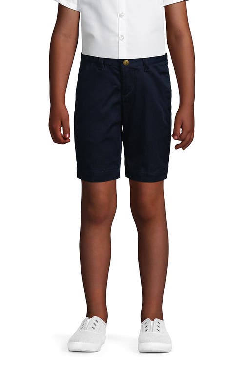 Shop Lands' End School Uniform Girls Plus Plain Front Blend Chino Shorts In Classic Navy