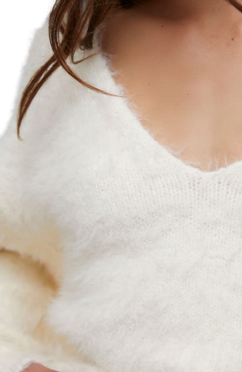 Shop Free People Sparrow Fuzzy Sweater In Ivory