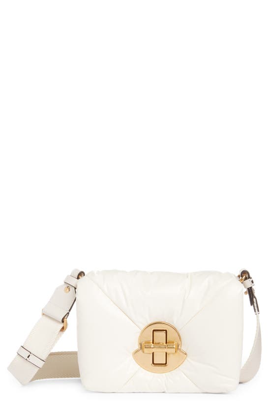 Shop Moncler Mini Puf Quilted Nylon Crossbody Bag In White