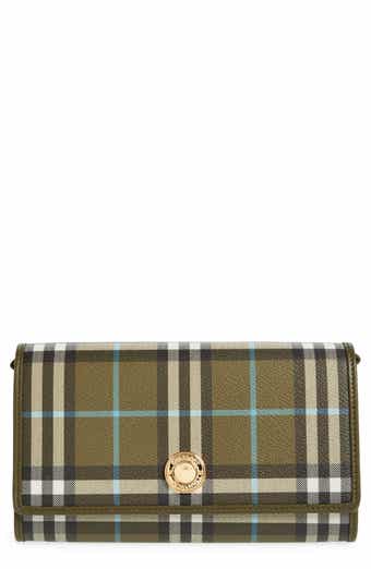 Burberry Continental Vintage Leather Check Wallet