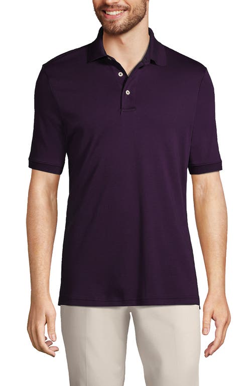 Shop Lands' End Short Sleeve Cotton Supima Polo Shirt In Blackberry