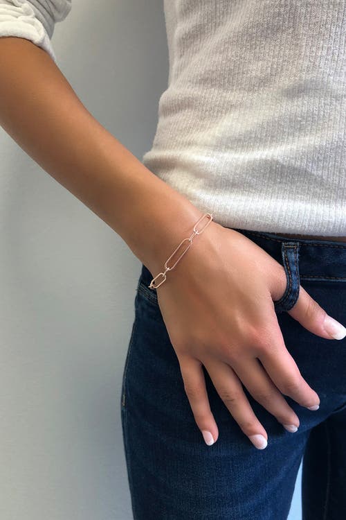 Sterling Forever Sterling Silver Large Link Bracelet In Rose Gold