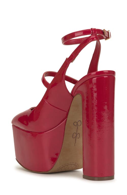 Jessica Simpson Pialley Ankle Strap Platform Pump In Richest Red