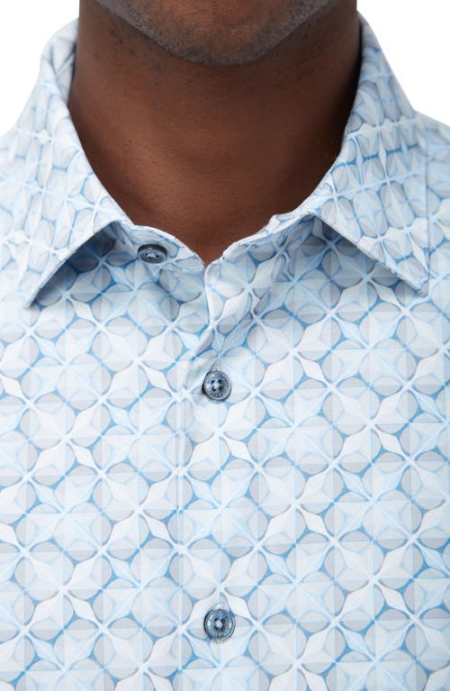 Shop Bugatchi James Ooohcotton® Abstract Print Button-up Shirt In Air Blue