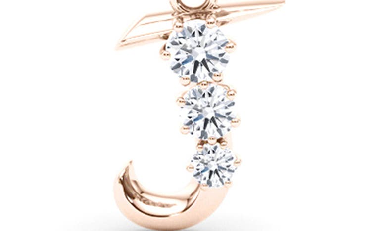 Hautecarat Graduated Lab-created Diamond Initial Letter Pendant Necklace In J - 18k Rose Gold