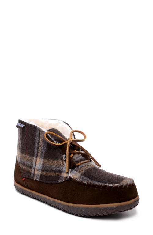 Minnetonka Torrey Faux Fur Lined Slipper Bootie Chocolate Multi at Nordstrom,