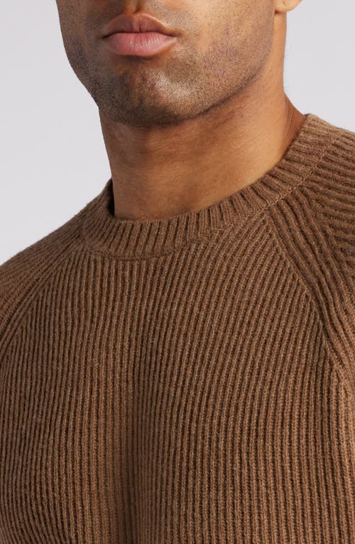 Shop Schott Nyc Ribbed Wool Blend Sweater In Camel