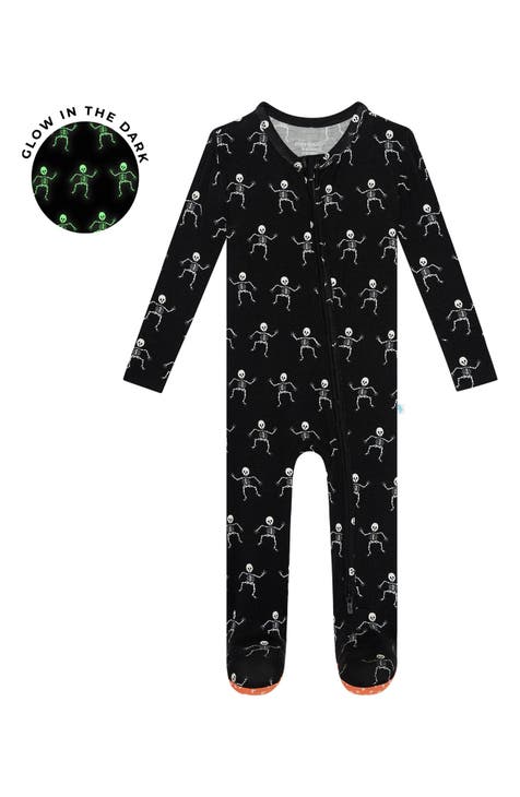 Dancing Skelly Fitted Footie Pajamas (Baby)