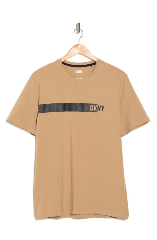 Shop Dkny Sportswear Bennie Graphic T-shirt In Tan