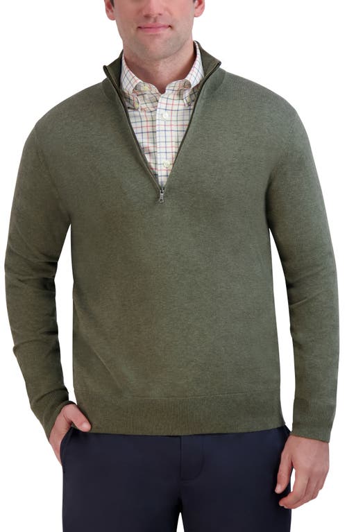 Brooks Brothers Half Zip Supima Cotton Sweater Army Green at Nordstrom,