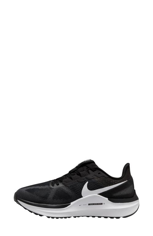 Shop Nike Air Zoom Structure 25 Road Running Shoe In Black/white-dk Smoke Grey