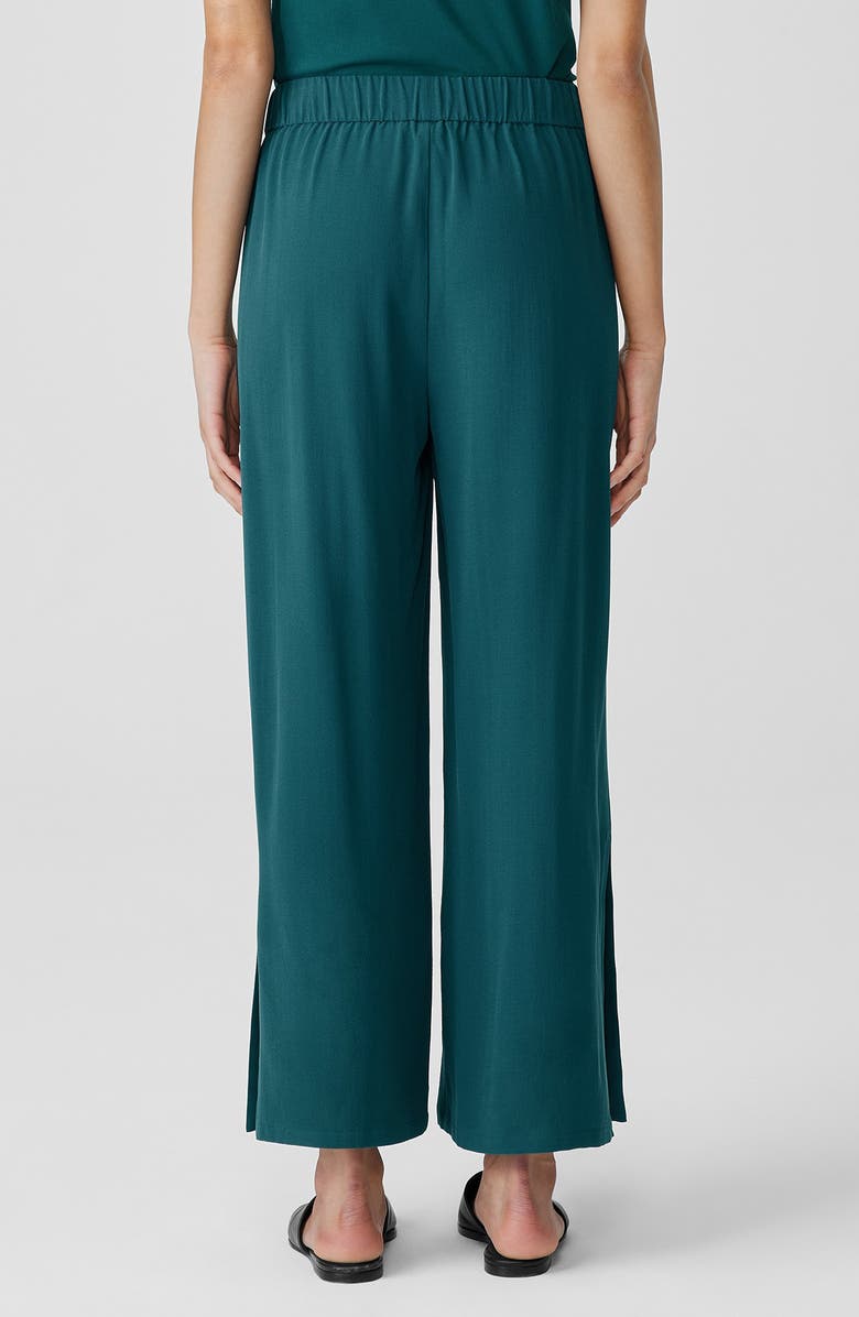 Eileen Fisher Silk Georgette Crepe Ankle Straight Leg Pants | Nordstrom