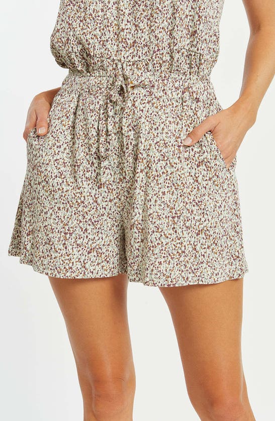 Shop Thread & Supply Eldona Tie Waist Shorts In Multidot Buttercream