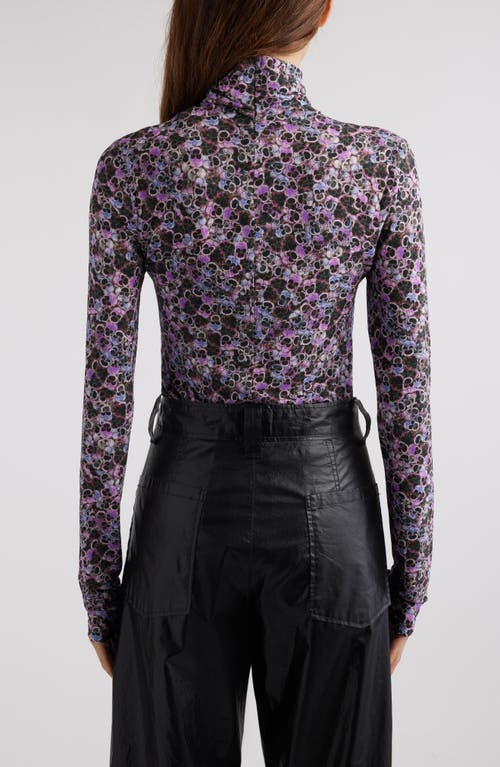 Shop Isabel Marant Joyela Floral Turtleneck Top In Purple