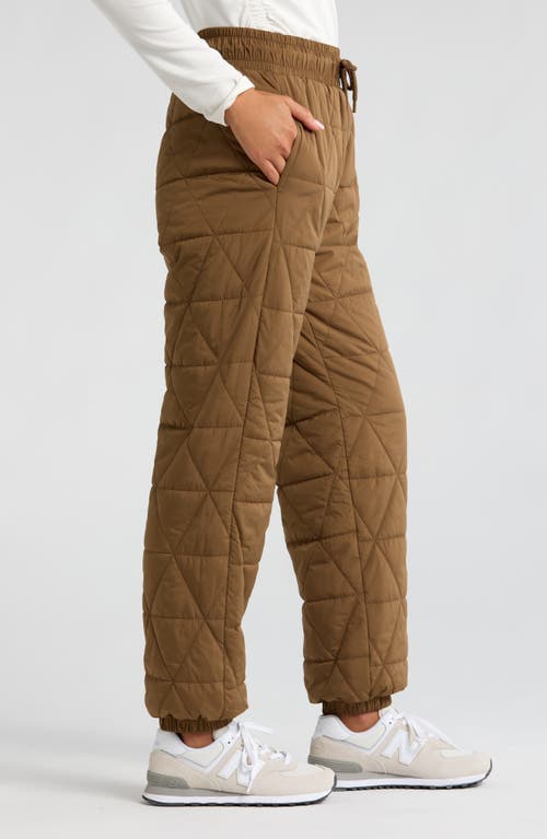 Shop Zella Recycled Polyester Quilted Pants In Brown Teak