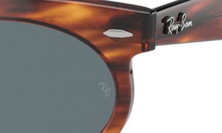 Ray Ban Wayfarer 53mm Polarized Oval Sunglasses In Striped Havana