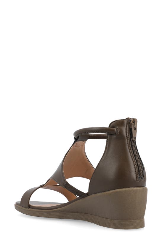 Shop Journee Collection Trayle Wedge Sandal In Olive