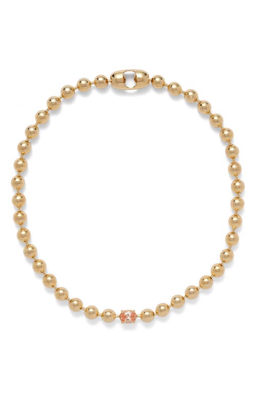 Shop Lady Grey Selene Ball Chain Necklace In Gold/peach