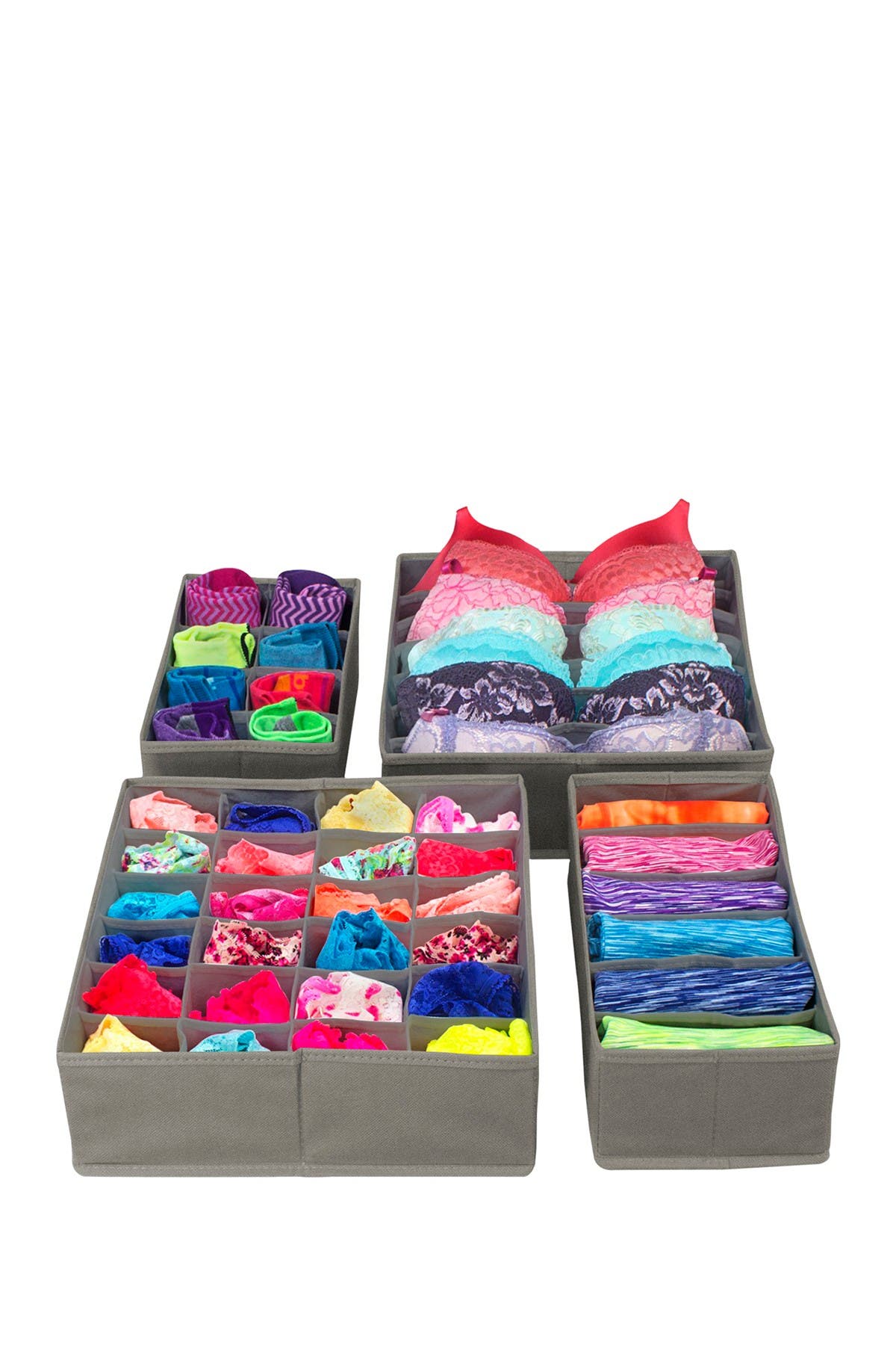 storage rack dividers on Sorbus Foldable Drawer Dividers Storage Boxes Set Of 4 Gray Nordstrom Rack