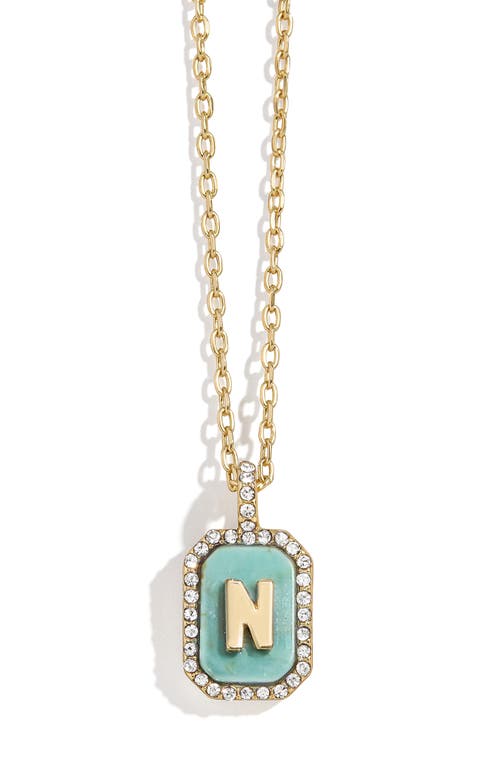 Shop Baublebar Initial Pendant Necklace In Turquoise-n