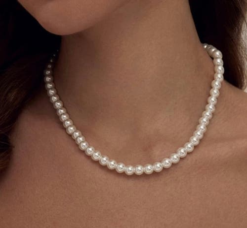Donatello Gian Shell Pearl Necklace In White