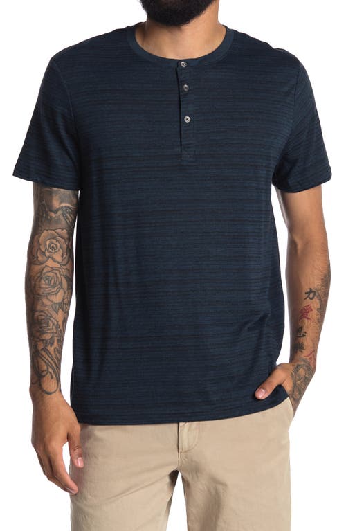 Threads 4 Thought Stripe Print Short Sleeve Henley Midnight at Nordstrom,