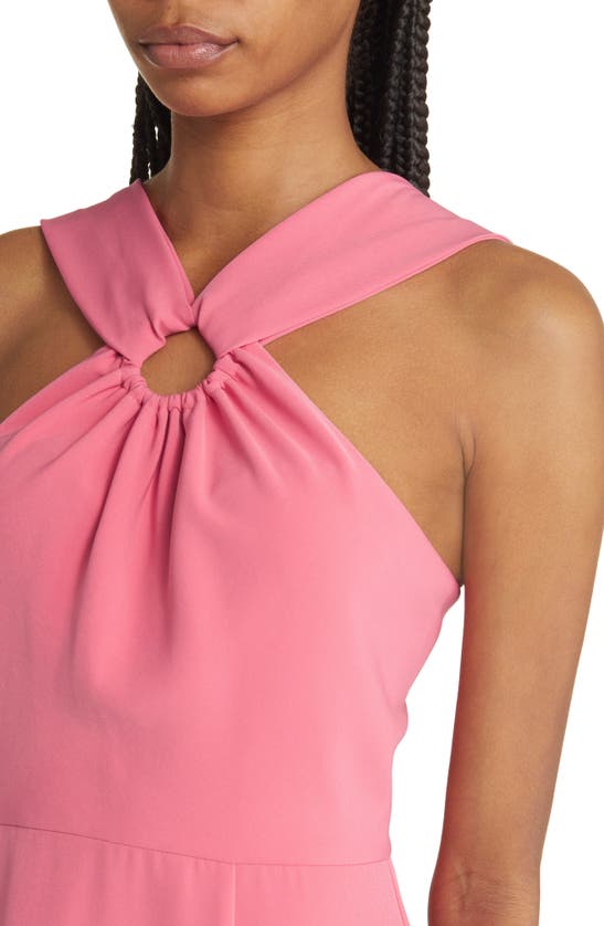 Shop French Connection Ring Detail Crepe A-line Cocktail Dress In Camellia Rose