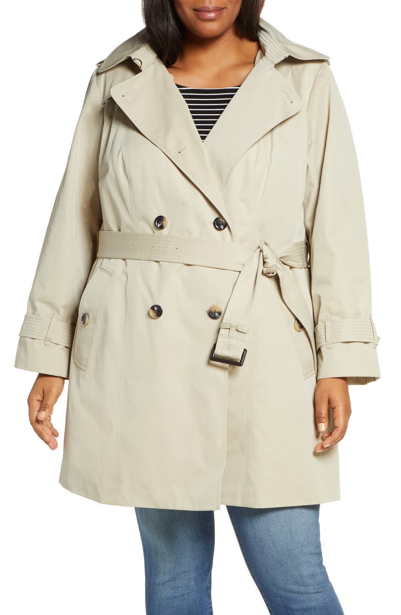 London Fog Heritage Hooded Trench Coat with Detachable Liner (Plus Size ...