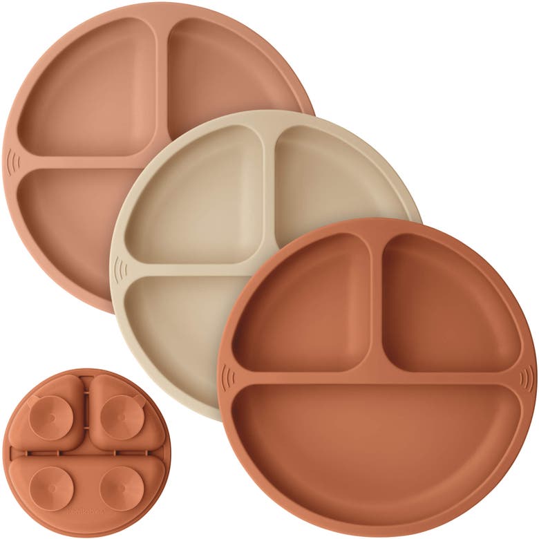 Shop Keababies 3-pack Prep Silicone Suction Plates In Terracotta
