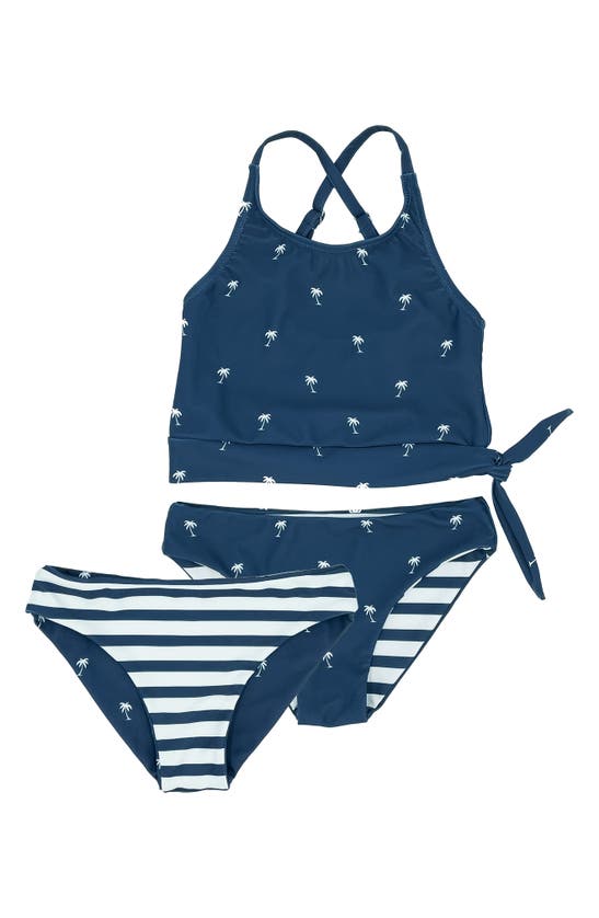 Shop Feather 4 Arrow Kids' Oasis Tankini Reversible Two-piece Swimsuit In Navy