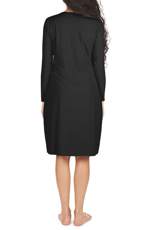 Memoi Bonded Long Sleeve Slip In Black
