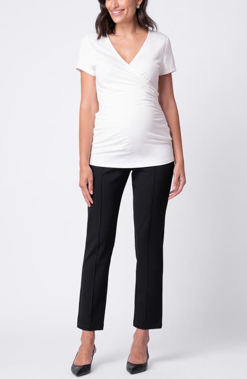 Shop Seraphine Faux Wrap Maternity T-shirt In Open White