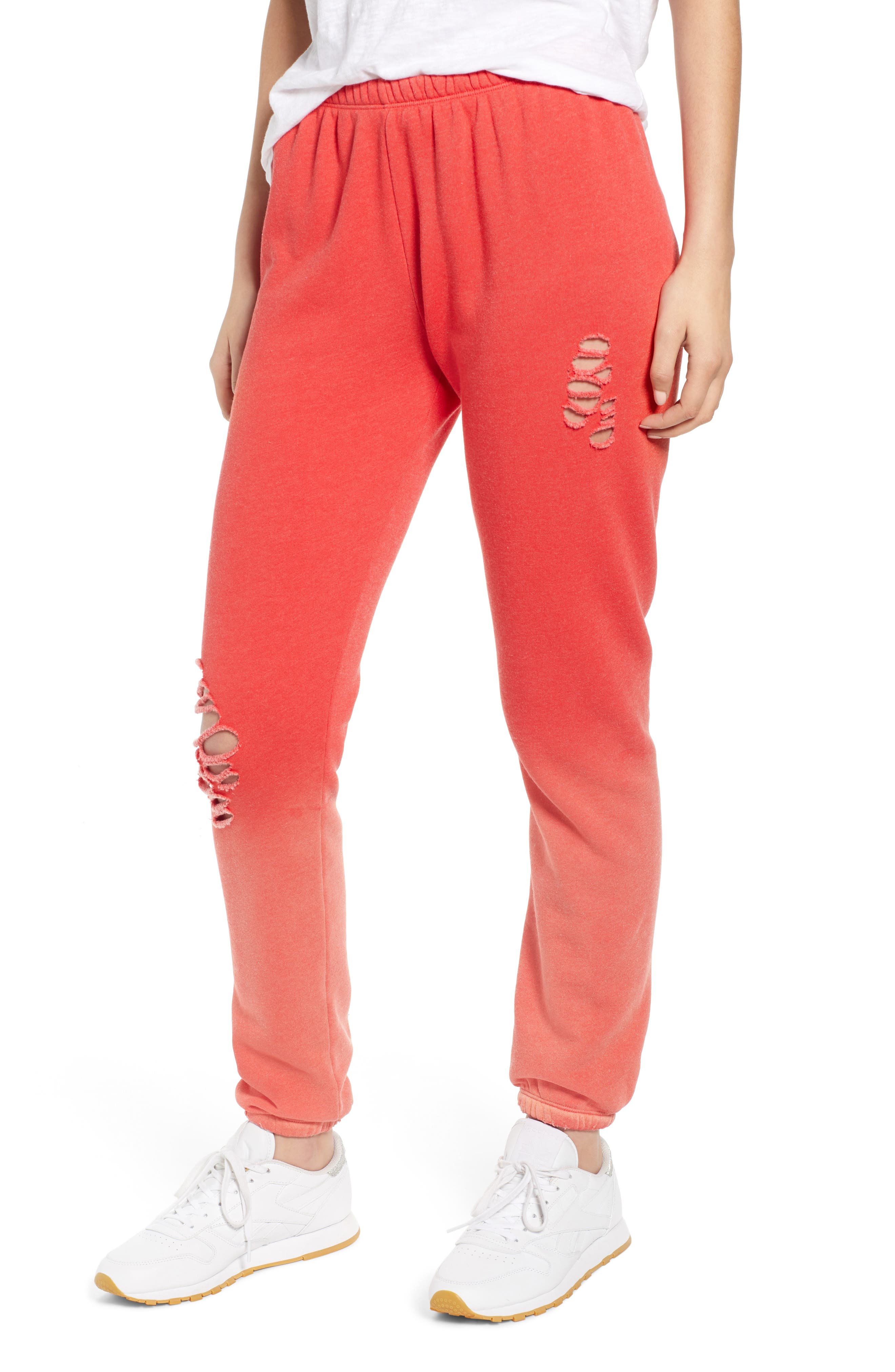 Wildfox Trashed Knox Sweatpants, Red