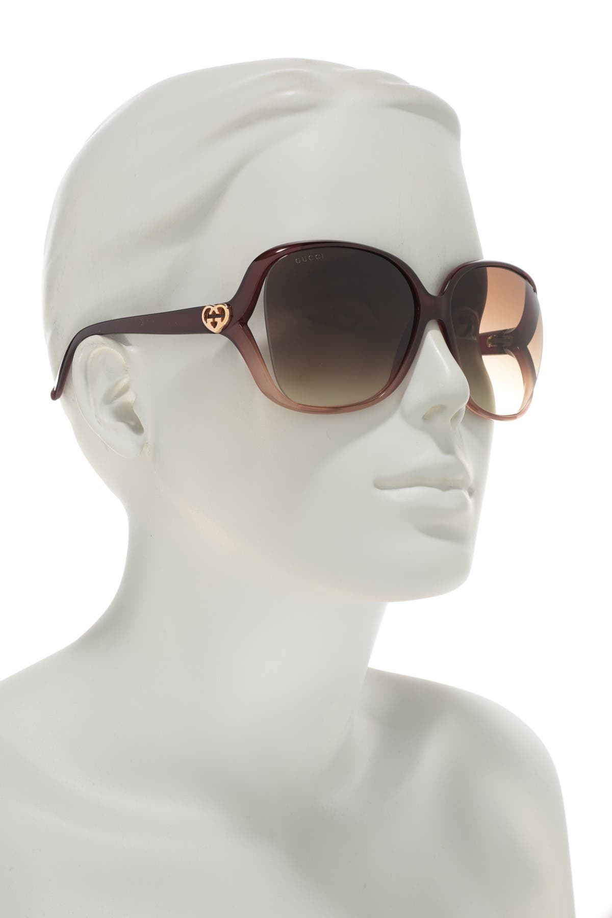 gucci brown square sunglasses