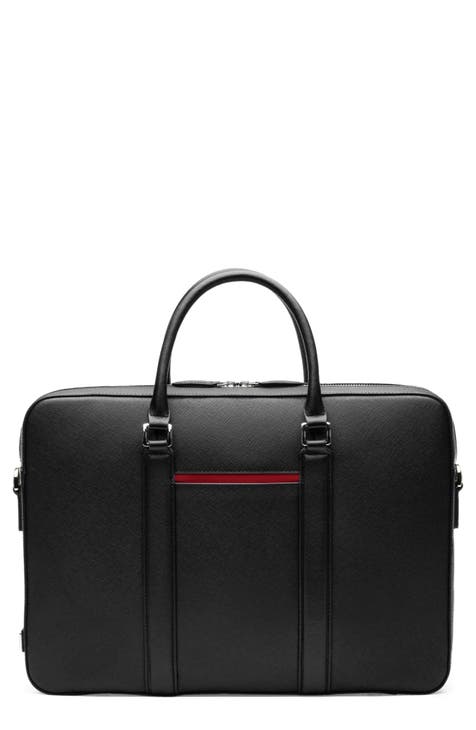black leather briefcase for men