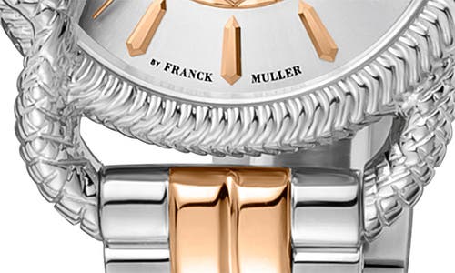 Roberto Cavalli By Franck Muller Two-tone Stainless Steel Swiss Quartz Bracelet Watch, 34mm In Two Tone Silver/rose Gold