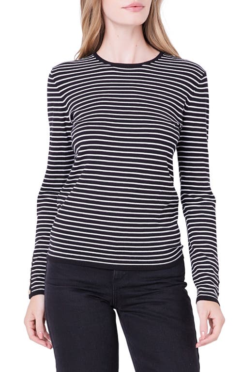 English Factory Stripe Sweater In Black