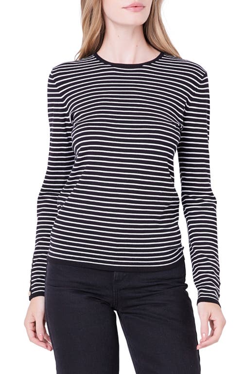 English Factory Stripe Jumper In Black