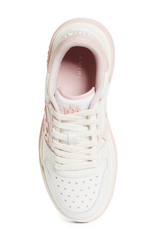 Amiri Classic Low Sneakers In White Leather In White/pink