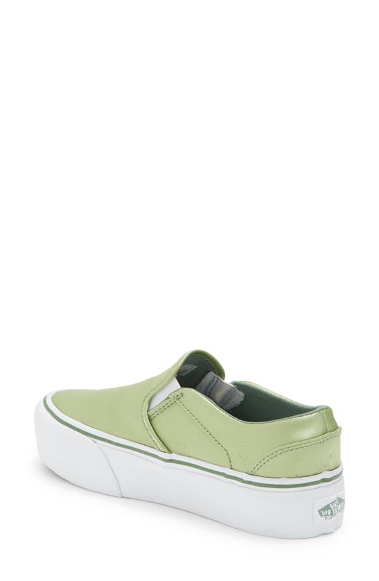 Vans Asher Platform Slipon Sneaker In Spring Satin Sage ModeSens