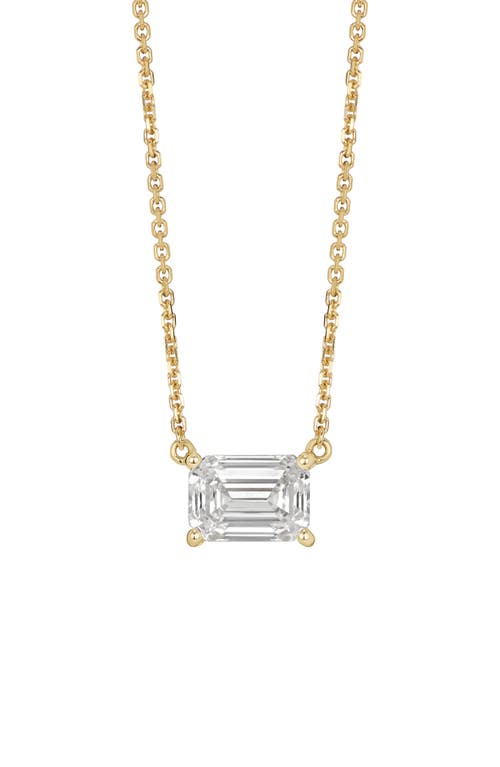 1-Carat Lab Grown Diamond Emerald Cut Pendant Necklace in 14K Yellow Gold