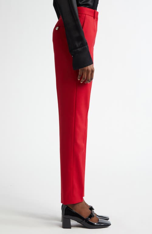 Shop Versace Medusa Ankle Trousers In Lipstick Red